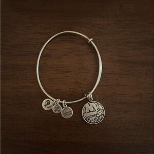Silver Alex and Ani New York Islanders Charm Bangle Bracelet